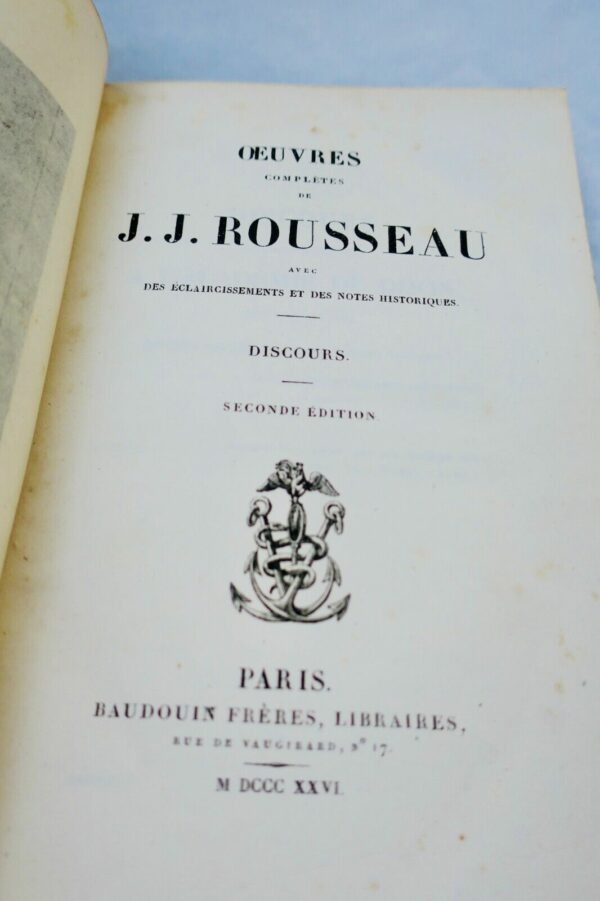 Rousseau (Jean-Jacques) Oeuvres Complete 1826 – Image 8