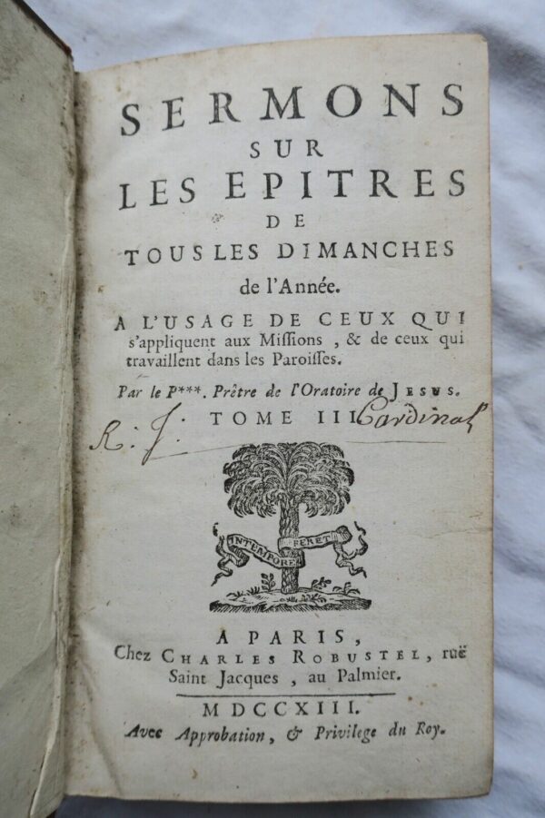 SERMONS sur les Epitres de tous les dimanches de l'année. A l'usage de ceux 1713 – Image 3