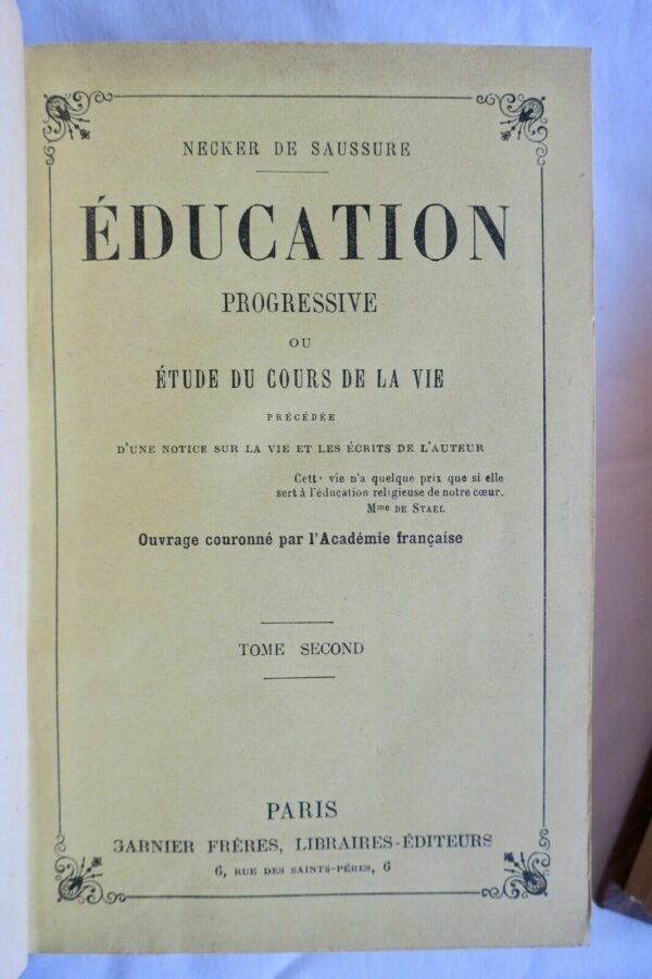 Saussure L'éducation progressive ou étude du cours de la vie 2/2 – Image 4