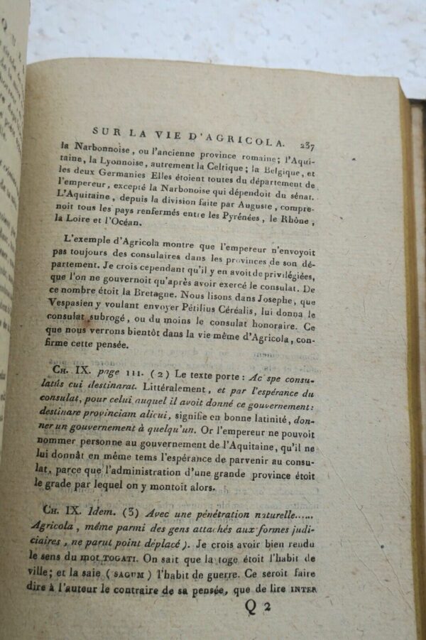 TACITE Vie d'Agricola, et des Moeurs des Germains ...1799 – Image 6