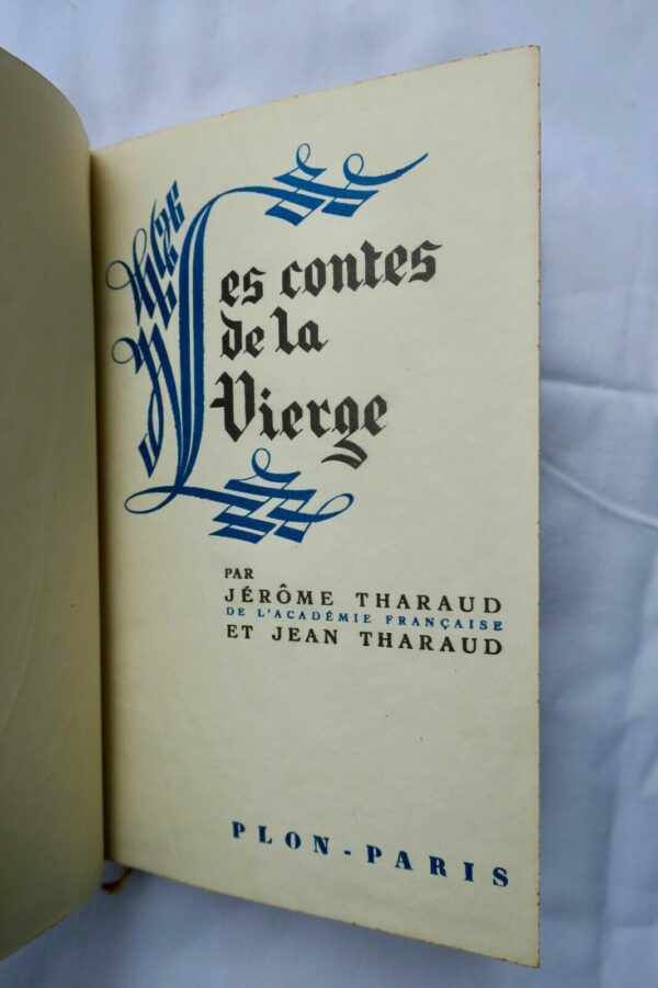 THARAUD LES CONTES DE LA VIERGE 1940