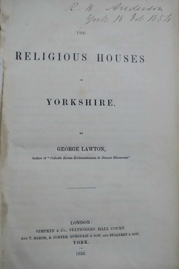 The religious houses of Yorkshire 1853 – Image 3