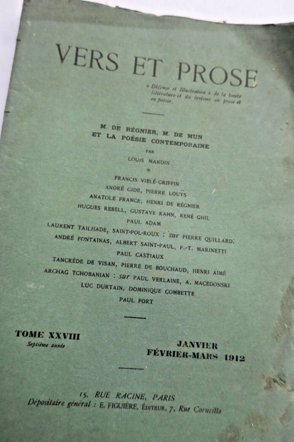 Vers et prose N°28 de la 7ème année - 1912