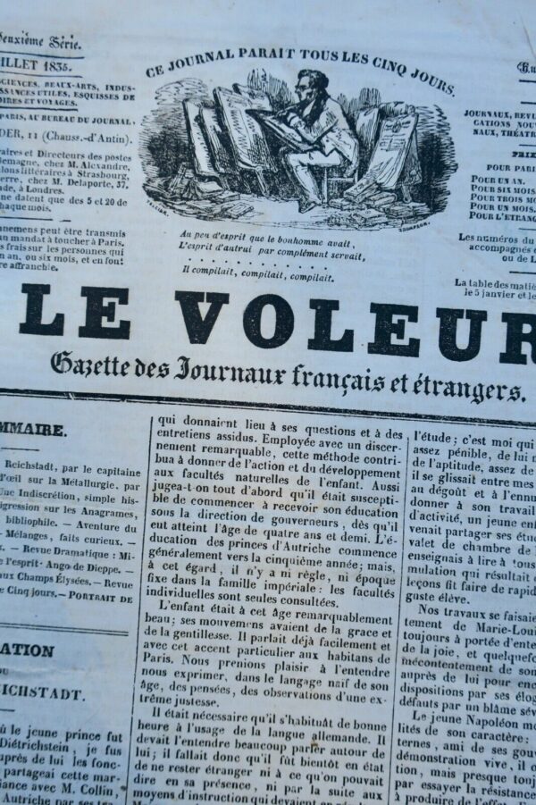 Voleur, gazette des journaux français et étrangers. (1835, 2e semestre)