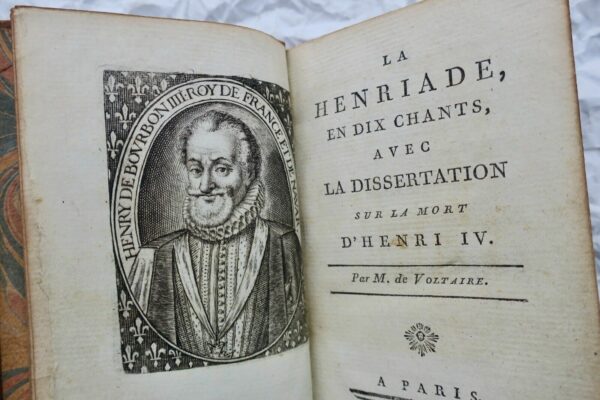 Voltaire Henriade en dix chants avec la dissertation sur la mort d’Henri IV 1791 – Image 6