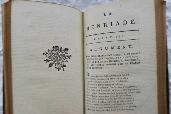 Voltaire Henriade en dix chants avec la dissertation sur la mort d’Henri IV 1791 – Image 7