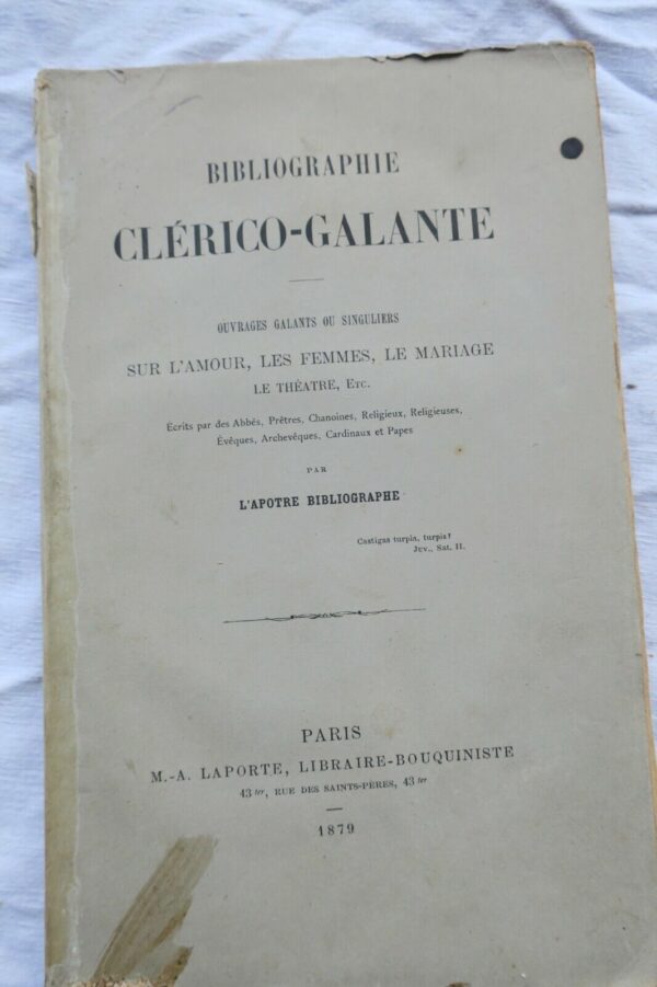 érotique Bibliographie clérico-galante. 1879