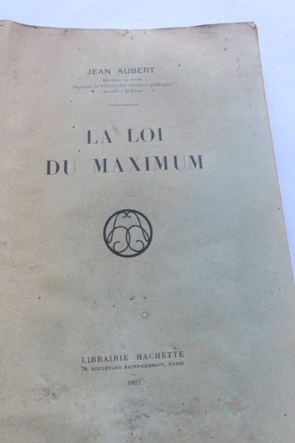 loi du maximum 1927