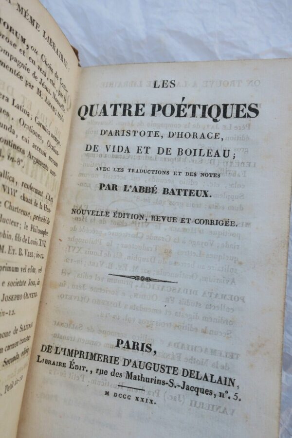 quatre poétiques d'Aristote, d'Horace, de Vida & de Boileau 1829 – Image 8