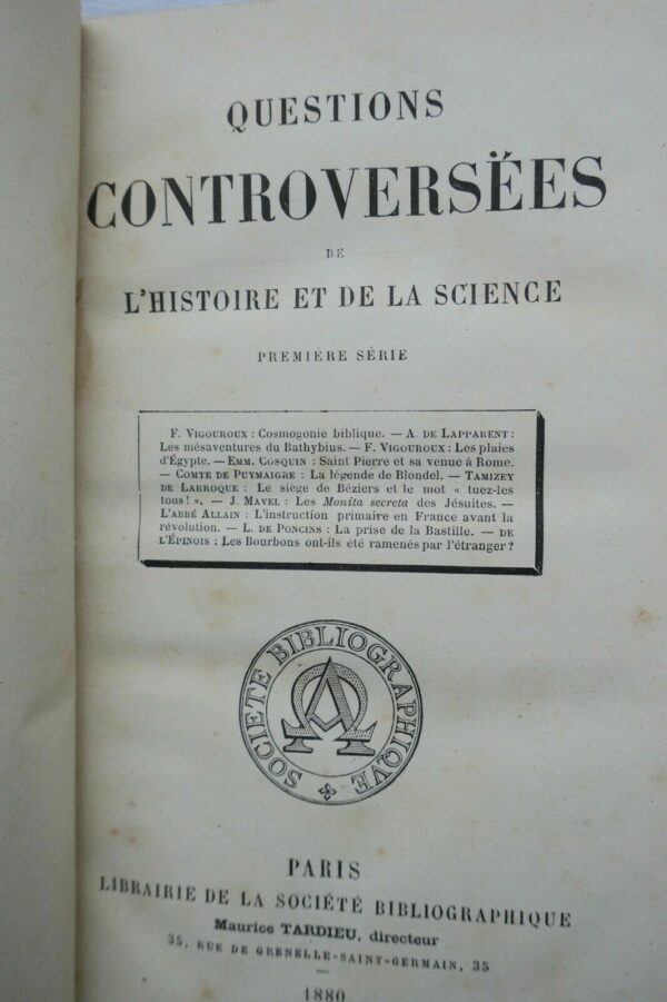 questions contreversées de l'histoire et de la science 1880 – Image 7