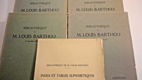 BARTHOU BIBLIOTHEQUE DE M. LOUIS BARTHOU DE L'ACADEMIE FRANCAISE 5 volumes – Image 3