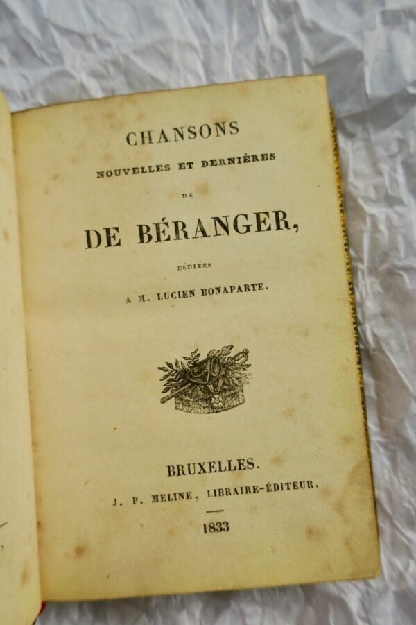 BERANGER CHANSONS NOUVELLES ET DERNIERES DE P. J. DE BERANGER – Image 4