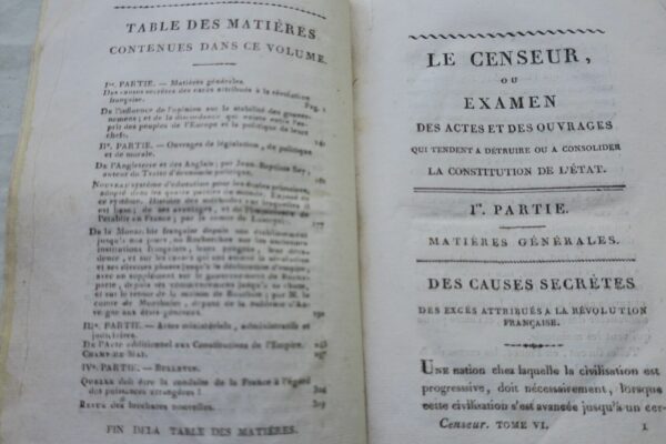 Censeur, ou, Examen des actes et des ouvrages qui tendent à détruire ou à..1815 – Image 9