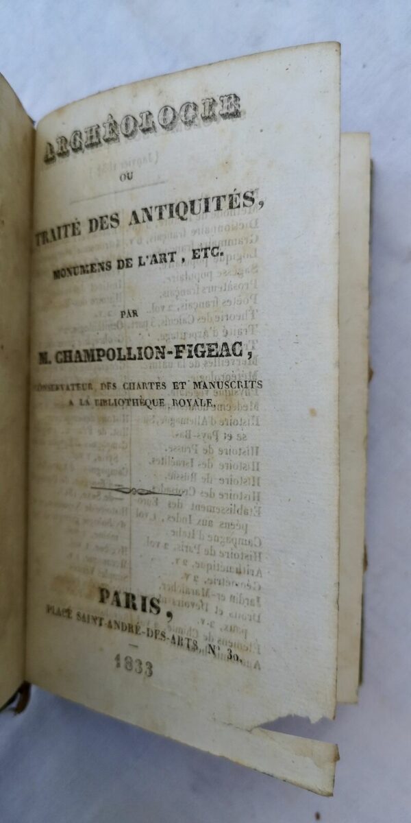 Champollion Archéologie ou traité des antiquités, numismatique... 1833 – Image 3