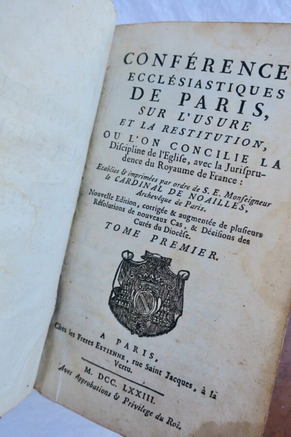 Conferences ecclésiastiques de Paris 1773 sur l'usure et la restitution – Image 3