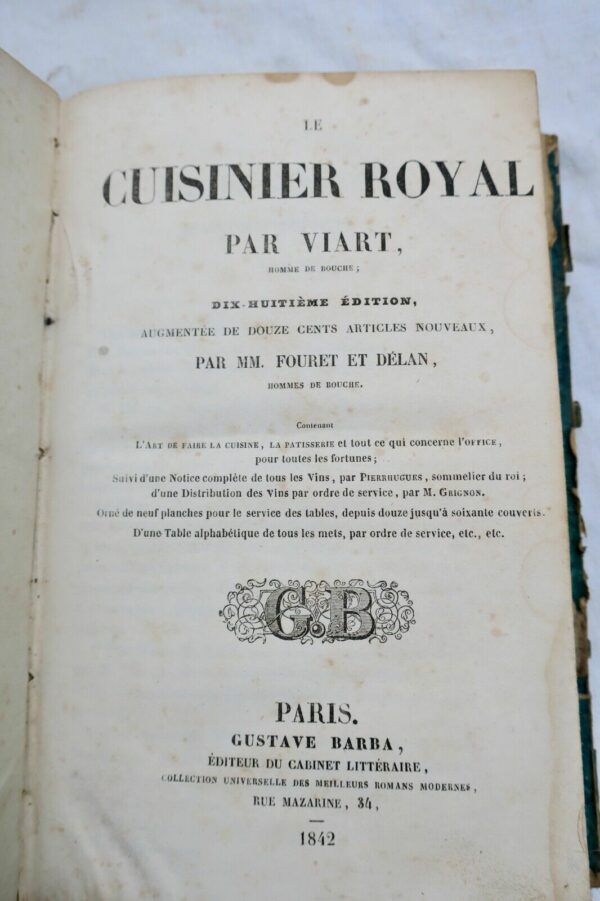 Cuisine Le CUISINIER ROYAL par Viart 1842 – Image 10