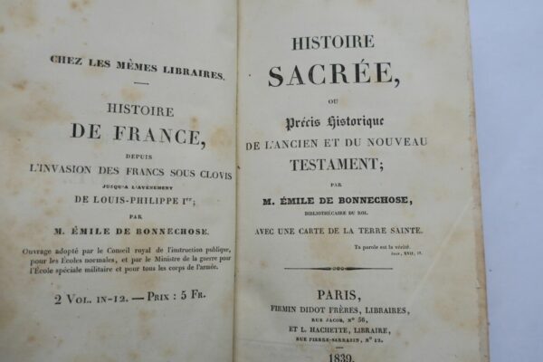 DE BONNECHOSE EMILE HISTOIRE SACREE OU PRECIS HISTORIQUE 1839 – Image 9