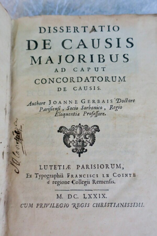 DISSERTATIO de causis majoribus ad caput concordatorum de causis 1679 – Image 4