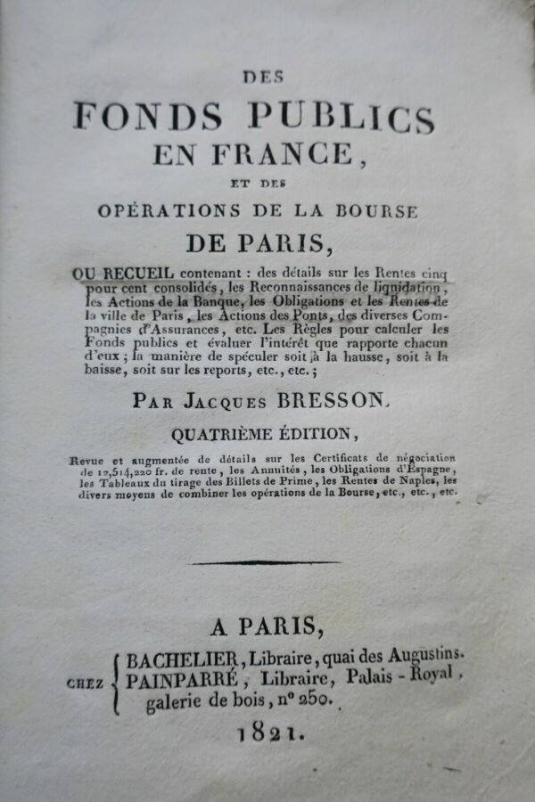 Des fonds publics en France et des opérations de la bourse de Paris 1821 – Image 3