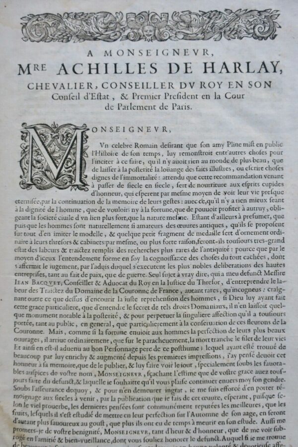 Droit Jean Bacquet 1658 avocat du roy  en la chambre du trésor 1658 – Image 9