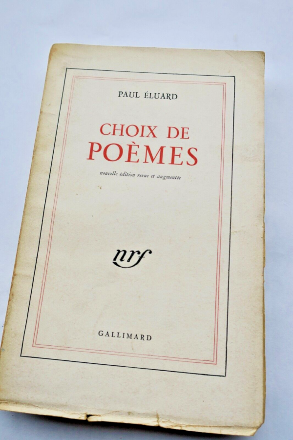 ELUARD PAUL. CHOIX DE POEMES GALLIMARD