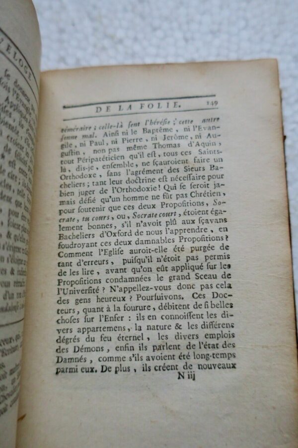 ERASMUS L’eloge de la folie, traduit du latin d’Erasme 1757 – Image 9