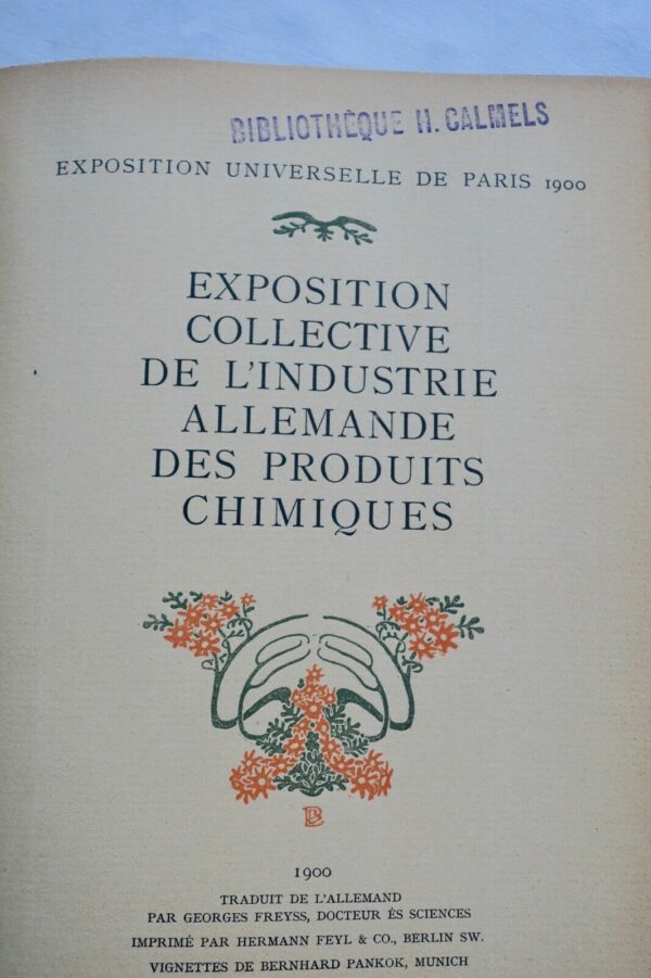 EXPOSITION UNIVERSELLE 1900 Exposition  de l'industrie chimique de l'Allemagne – Image 9