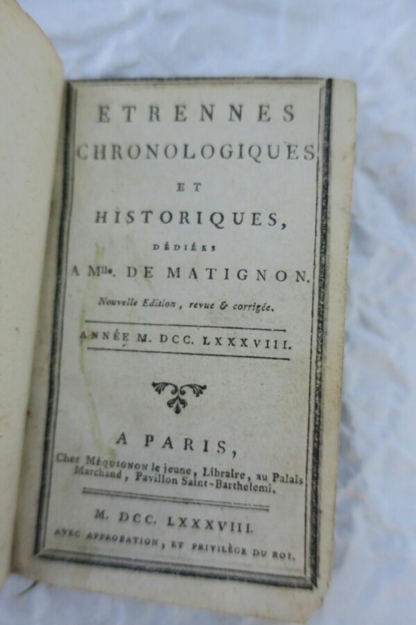 Étrennes chronologiques et historiques 1788 mini – Image 3