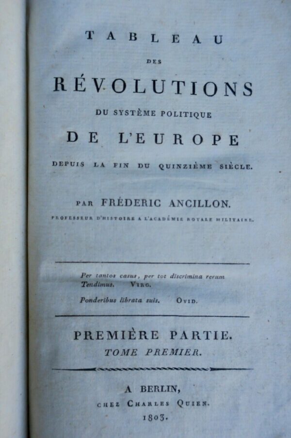 Europe ANCILLON  Tableau des Révolutions du Système politique de l'Europe 1803 – Image 6