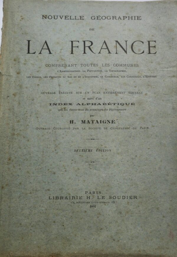 GEOGRAPHIE DE LA FRANCE TOUTES LES COMMUNES 1891