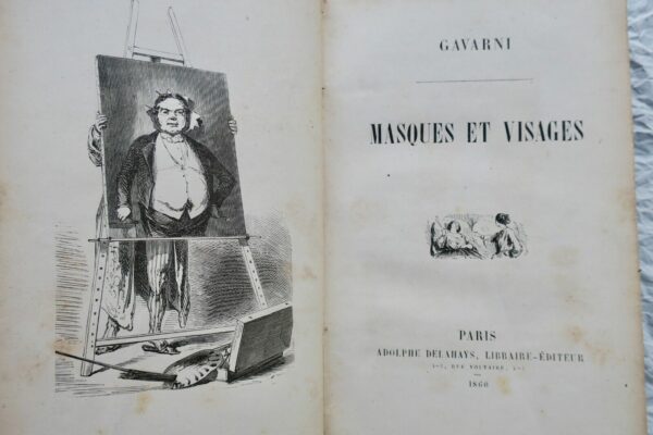 Gavarni Masques et Visages 1860 DUMAS  Le fils naturel Comédie EO