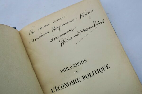 HAMELIUS ETIENNE PHILOSOPHIE DE L'ECONOMIE POLITIQUE 1891 – Image 3