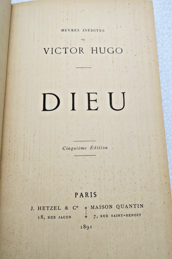 HUGO Dieu J. Hetzel  1891 – Image 10