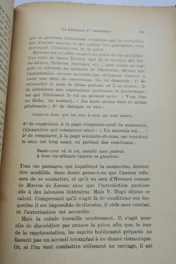 HUGO LOTE Georges. En préface à " Hernani " - Cent ans après – Image 6