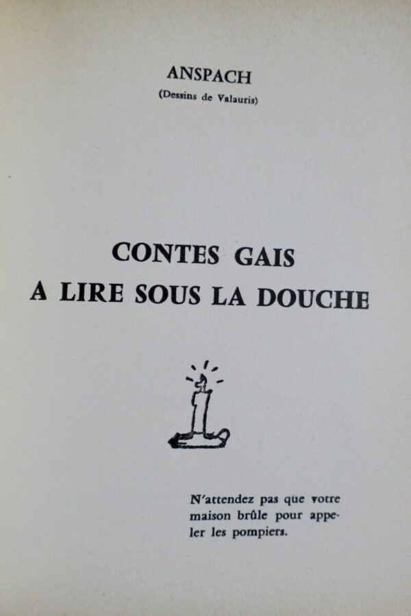 HUMOUR ANSPACH   Contes gais à lire sous la douche. – Image 4