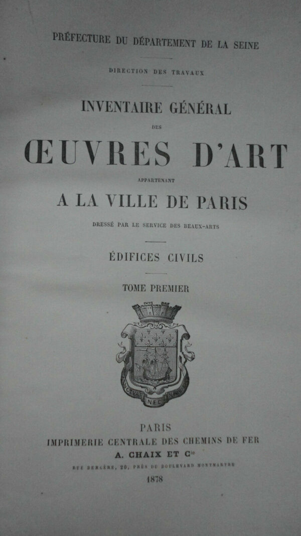 INVENTAIRE GENERAL... d'art appartenant à la ville de Paris, édifices civils – Image 4