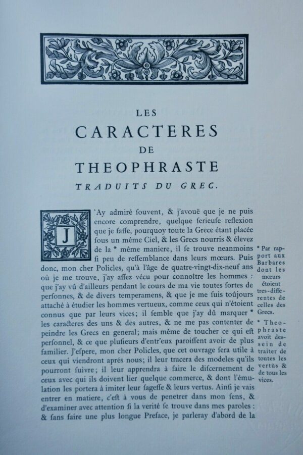 LA BRUYERE LES CARACTERES DE THEOPHRASTE TRADUIT DU GREC 1951 – Image 5