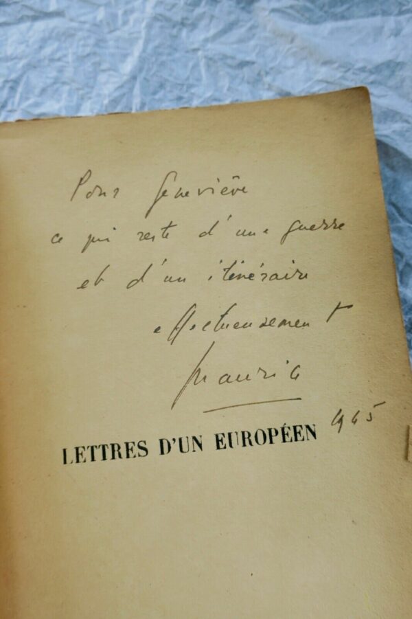 LETTRES D UN EUROPEEN - MAURICE DRUON - 1944  + dédicace – Image 9