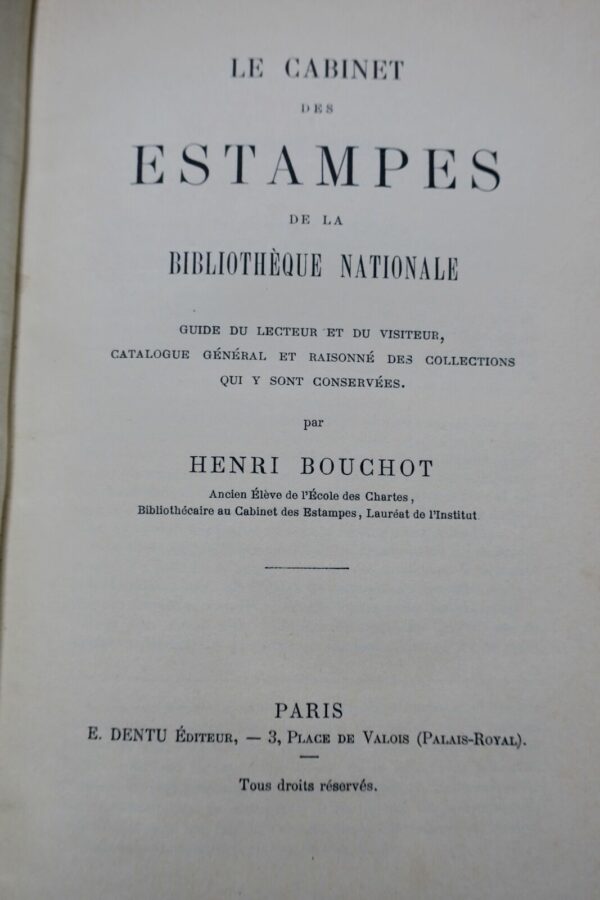 Le cabinet des estampes de la Bibliothèque Nationale. Guide du lecteur et du ... – Image 4