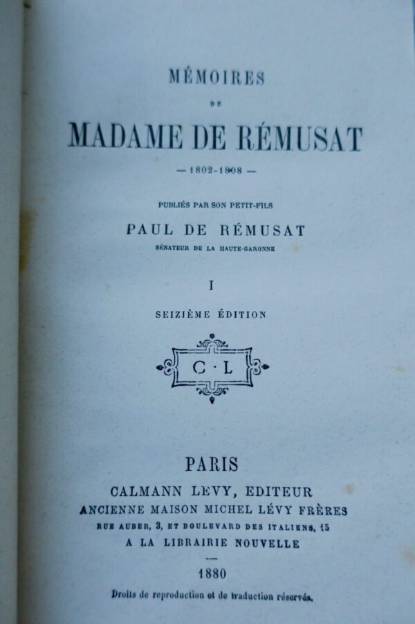 Napoléon REMUSAT Mémoires de Madame de Rémusat – Image 8