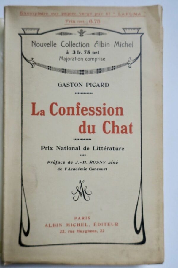 PICARD GASTON LA CONFESSION DU CHAT