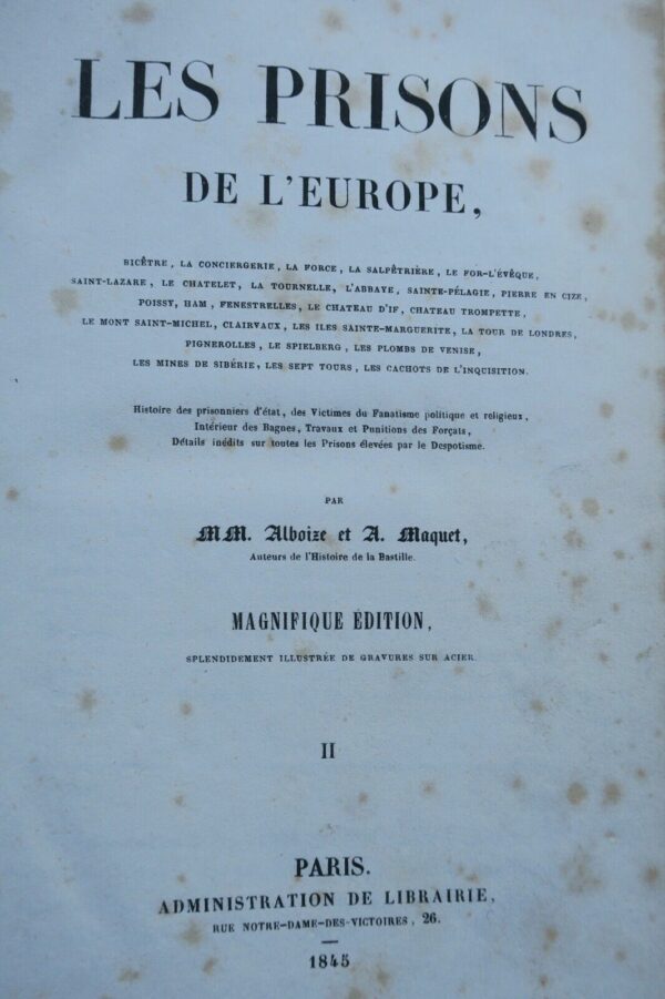 PRISONS DE L'EUROPE par Alboize & Maquet illustré 1845 – Image 6