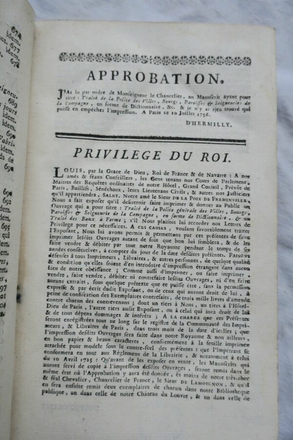 Police Dictionnaire ou Traité de la police générale des villes 1775 – Image 7