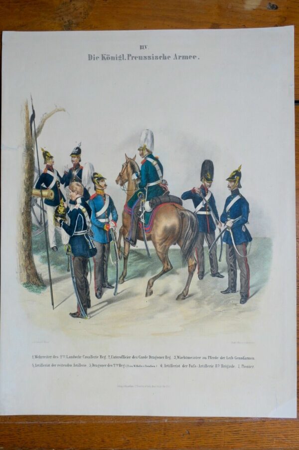 Prusse Die Königl. Preussische Armee 5 x lith. en couleur 30 x 40  cm – Image 11