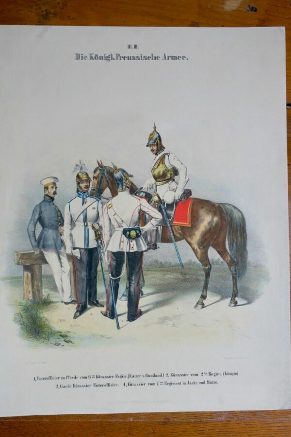 Prusse Die Königl. Preussische Armee 5 x lith. en couleur 30 x 40  cm – Image 7