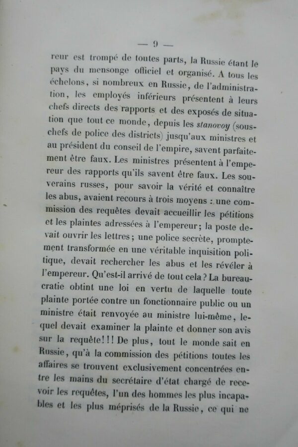 RUSSIE  DOLGOROUKOW (Prince Pierre). La Vérité sur la Russie 1860 – Image 7