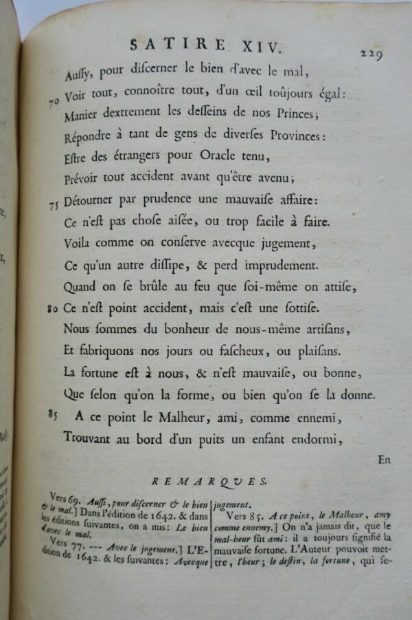 Reliure Regnier Les satyres et autres oeuvres avec des remarques 1730 – Image 5