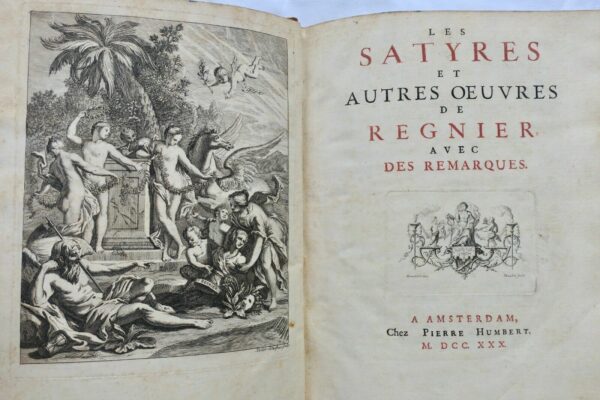 Reliure Regnier Les satyres et autres oeuvres avec des remarques 1730 – Image 10