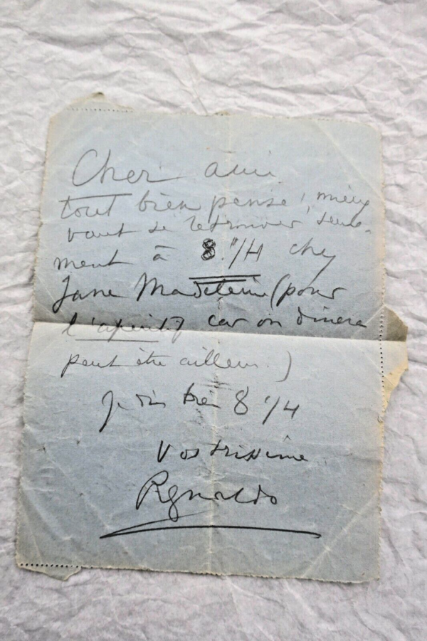 Renaldo HAHN (PROUST) lettres & cartes autographes manuscrites & signées – Image 10