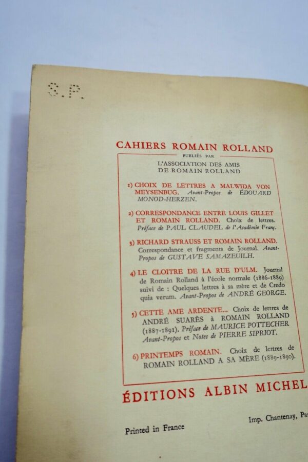 Rolland Romain / Saffrey Alfred a French Friendship + signing – Image 9